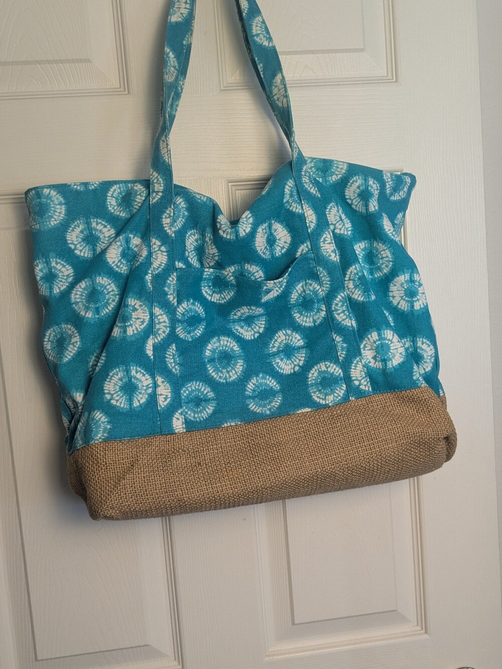 Calypso St. Barth for Target Turquoise Shibori Jute Beach Tote Bag
